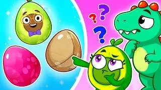 Thumbnail: The Best Compilation - Where Is the Dino Egg? Cardboard or Normal? 🔍🥚🦕📦VocaVoca🥑Show Kids Songs