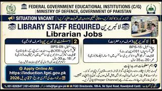 Thumbnail: LIBRARY STAFF REQUIRED || MINISTRY OF DEFENCE, GOVERNMENT OF PAKISTAN 📢 SITUATION VACANT