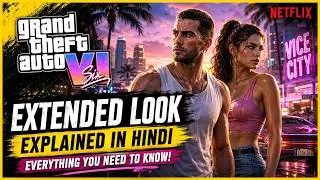 Thumbnail: GTA 6 EXTENDED LOOK Explained in Hindi | Everything You Need to Know