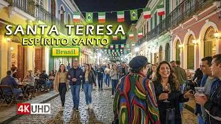 Thumbnail: 🇧🇷 🇮🇹 Italian Culture Comes Alive in This Brazilian Town ⏤ Santa Teresa Night Walk 【 4K UHD 】