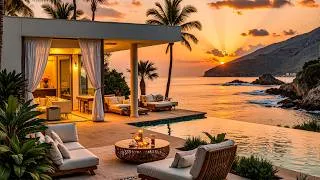 Thumbnail: Relaxing Jazz On The Balcony Of A Seaside Villa At Sunset - Gentle Bossa Nova And Ocean Waves Sounds