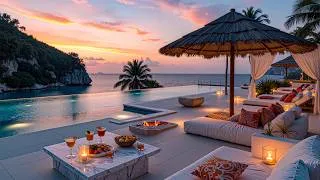 Thumbnail: Blissful Sunset Escape At A Tropical Resort And Soft - Smooth Bossa Nova Jazz & Ocean Wave To Unwind