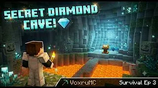 Thumbnail: I Found The SECRET DIAMOND CAVE.. But Everything Destroyed! 😭 | Minecraft Survival Series Ep 3