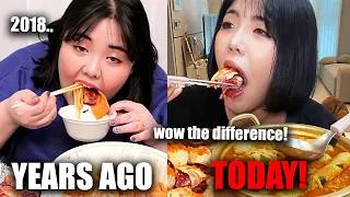 Thumbnail: mukbangers YEARS AGO VS TODAY