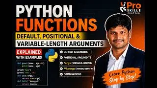Thumbnail: Day-9 | Python Functions: Default, Positional & Variable-Length Arguments | Combinations Explained
