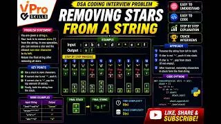 Thumbnail: Removing Stars From a String | DSA Coding Interview Problem