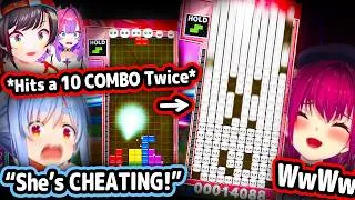 Thumbnail: HoloGirls Experiencing Marine's Puyo Puyo Tetris Skills First-Hand Is So Satisfying【Hololive】