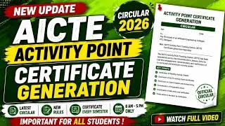 Thumbnail: VTU AICTE Activity Points Tracking System APTS Certificate 2026 | VTU APTS Certificate Generation