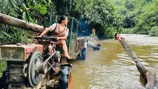 Thumbnail: Agricultural vehicles transporting timber; a girl loading timber onto the vehicle in stream valleys.
