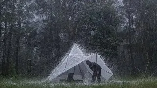 Thumbnail: ENJOYING BAD WEATHER LIGHTNING STORMS AND VERY HEAVY RAIN ‼️CAMPING IN HEAVY RAIN⛈️