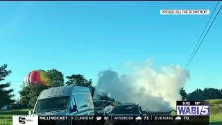 Thumbnail: Hot air Balloon strikes powerline at Crown of Maine Fest