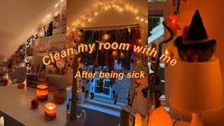 Thumbnail: Deep cleaning my room after being sick 🕯️🍁 Halloween decor, cleaning motivation