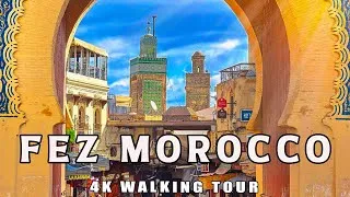 Thumbnail: FEZ, MOROCCO 🇲🇦 - Ancient City Walking Tour | Blue Gate, Tannery, Royal Palace [4K UHD, Captions]