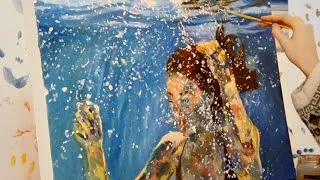 Thumbnail: Oil Painting Time Lapse - Underwater Portrait