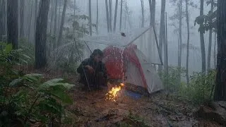 Thumbnail: Solo Camping in Non-Stop Heavy Rain / one of the worst camping experiences.