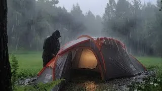 Thumbnail: Heavy Rain for a Whole Day Non-Stop || 🌧️ 🏕️ Solo Camping in Non-Stop Heavy Rain