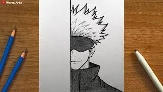Thumbnail: Easy anime drawing || How to Draw Gojo Satoru Step by Step || Step by Step Anime Art Sketch Tutorial