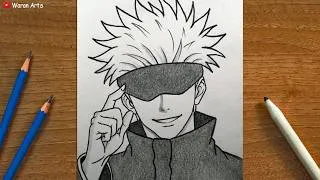 Thumbnail: Easy anime drawing || How to Draw Gojo Satoru Step by Step || Step by Step Anime Art Sketch Tutorial
