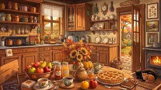 Thumbnail: peaceful autumn cottage cabin in 1950s with oldies playing in another room (cozy fireplace ambience)
