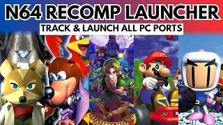 Thumbnail: N64 Recomp Launcher is AWESOME | Download, Install & Track Every PC Port | Setup Guide
