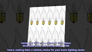 Thumbnail: Sunlite 12 Pack Petite Chandelier Bulbs Crystal Clear 3200K Light with Long Life