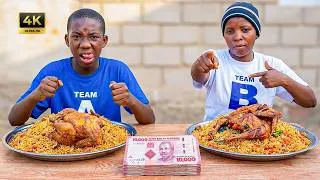 Thumbnail: Extreme Pilau & Chicken Eating Challenge for 100K TSH! Who Finishes First? 🔥