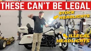 Thumbnail: INSTALLING THE MOST ILLEGAL HEADLIGHTS ON ERIC'S NEW HARLEY DAVIDSON