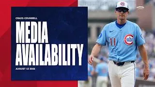 Thumbnail: CRAIG COUNSELL: Suzuki's offensive consistency & injury updates | Cubs Locker Room Sound (8/15/2026)