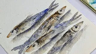 Thumbnail: Paint Watercolour Fishes with a FOLDED PAPER Hack?! Easy Watercolor Trick 🐟✨