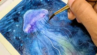 Thumbnail: How to Make Watercolors GLOW! Glowing Jellyfish Underwater Process 🪼✨