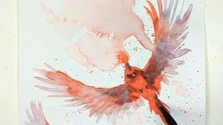 Thumbnail: Unconventional Tools for Loose Birds: Masking Tape & Stamping Watercolor Tutorial 🎨✨