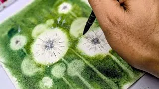 Thumbnail: How to Paint Glowing Watercolor Dandelions Using Negative Wet-on-Wet Washes 🎨🌾