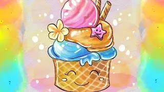 Thumbnail: Kawaii Ice Cream 🍦 | 5 Sweet Watercolor Dreams in Procreate