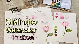 Thumbnail: Watercolor Pink Rose — From Sketch to Finish in 5 Minutes