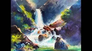 Thumbnail: Paint a Dramatic Waterfall with Loose Watercolors