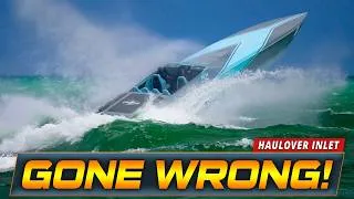Thumbnail: POWERBOAT CAUGHT IN NASTY WAVES AT HAULOVER INLET !! | HAULOVER BOATS | WAVY BOATS