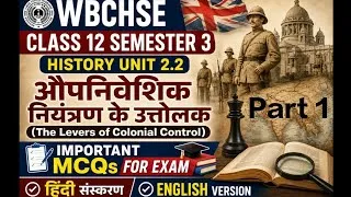 Thumbnail: History | Unit 2.2 | Part 1|औपनिवेशिक नियंत्रण के उत्तोलक Important MCQs Class 12 semester 3