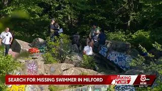 Thumbnail: Crews search Milford quarry after swimmer reported missing