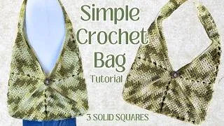 Thumbnail: Easy Crochet Shoulder Bag | Solid Granny Square Tote Bag Tutorial