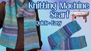 Thumbnail: Easy Scarf Tutorial | Sentro / Addi Knitting Machine Scarf For Beginners