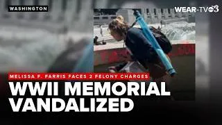 Thumbnail: Woman faces federal charges after World War II Memorial vandalism