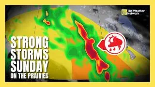Thumbnail: Strong thunderstorms target the Prairies on Sunday | #forecast