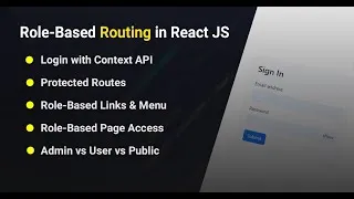 Thumbnail: Role Based Authentication and Authorization in React JS |  Role Based Access Control in  React JS