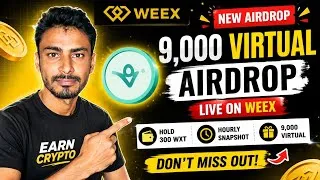 Thumbnail: 9,000 VIRTUAL Airdrop on WEEX 😱 New Crypto Airdrop 2026