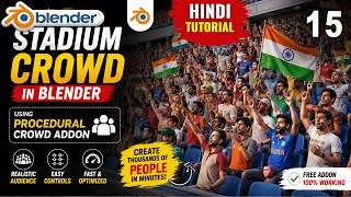 Thumbnail: Blender Crowd Animation Tutorial | How to Create Stadium Crowd in Blender (FREE Addon)