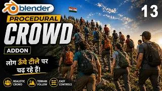 Thumbnail: FREE 3D Crowd Animation Addon for Blender | Free Audience Addon | Blender Free Course