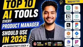 Thumbnail: Top 10 AI Tools Every Product Manager Should Use in 2026  | PM Productivity Stack