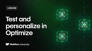 Thumbnail: Optimization types in Webflow Optimize (testing, personalization, AI)