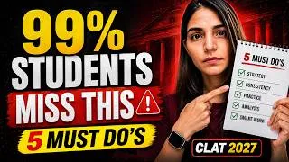 Thumbnail: 99% of CLAT 2027 Aspirants Make These 5 Mistakes -  Don't Be One of Them