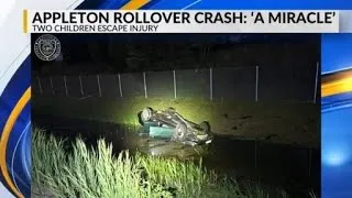 Thumbnail: ‘A miracle’: Two children uninjured after drunk driver flips car into ditch, Appleton police say